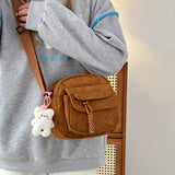Corduroy Fashion Casual Crossbody Cute Shoulder Bag