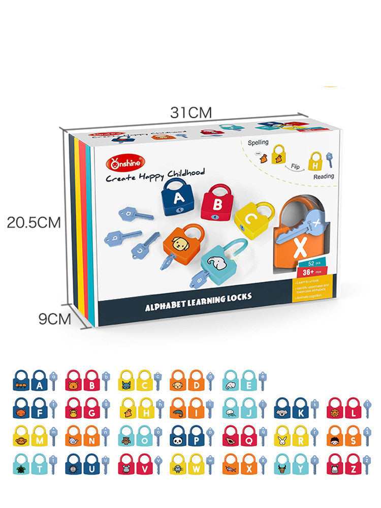 Children Montessori Alphabet Number Learning Locks Toys Alphanumeric Unlock Teaching Aids Educational Toys
