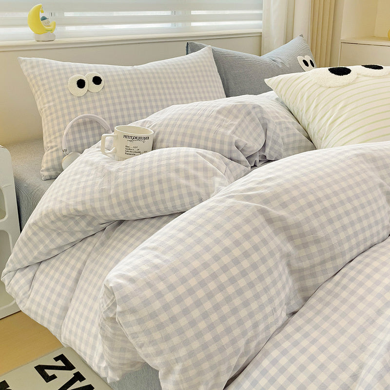 Big Eyes Four-piece Bedding Set Sanding Duvet Cover Bedding Suit