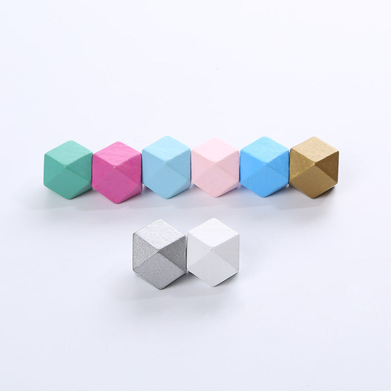 Creative Geometric Cut Plane Octagonal Wood Bead Polyhedral Beading