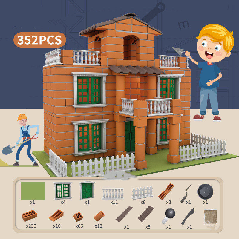 Children's Brick Building Villa Building House Toys