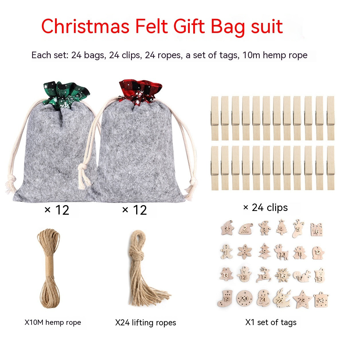 Felt Cloth Christmas Gift Bag Decoration Supplies Suit