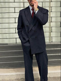 Classic Double - Breasted Pinstripe Men's Suit