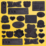 Clothes Sticker Patch Self-adhesive Sewing Free Hole Repair Black Embroidery Pattern Cloth Sticker Repairing Atch