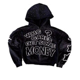 European and American High Street Dark Style Letter Print Hoodie