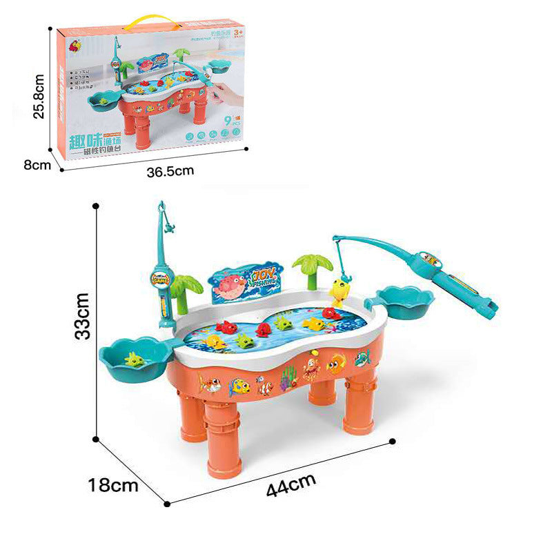 Penguin Climbing Stairs Magnetic Fishing Toy Pool Set Children's Electric Penguin Slide Baby Gifts For Boys And Girls