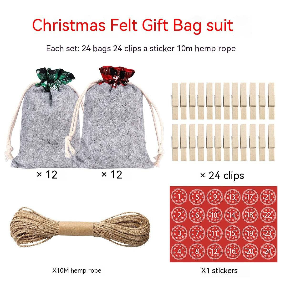 Felt Cloth Christmas Gift Bag Decoration Supplies Suit