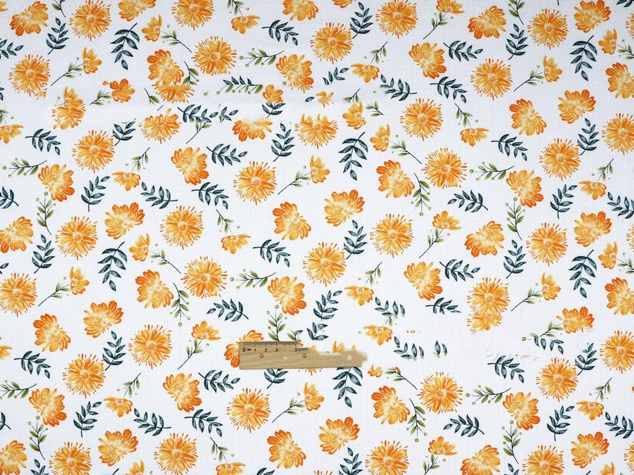 Plant Flowers Small Clear Floral Cotton Fabric