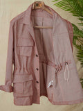 Coat Short Casual Retro Breathable Herringbone Jacket