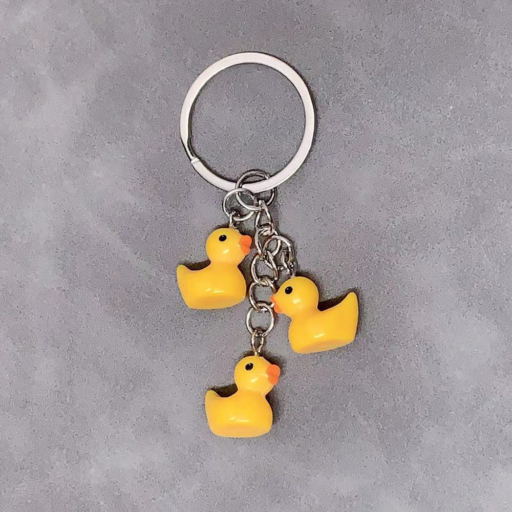 Simple Resin Small Yellow Duck Keychain Animal Pendant Duck Pendant Key Chain Accessories For Women