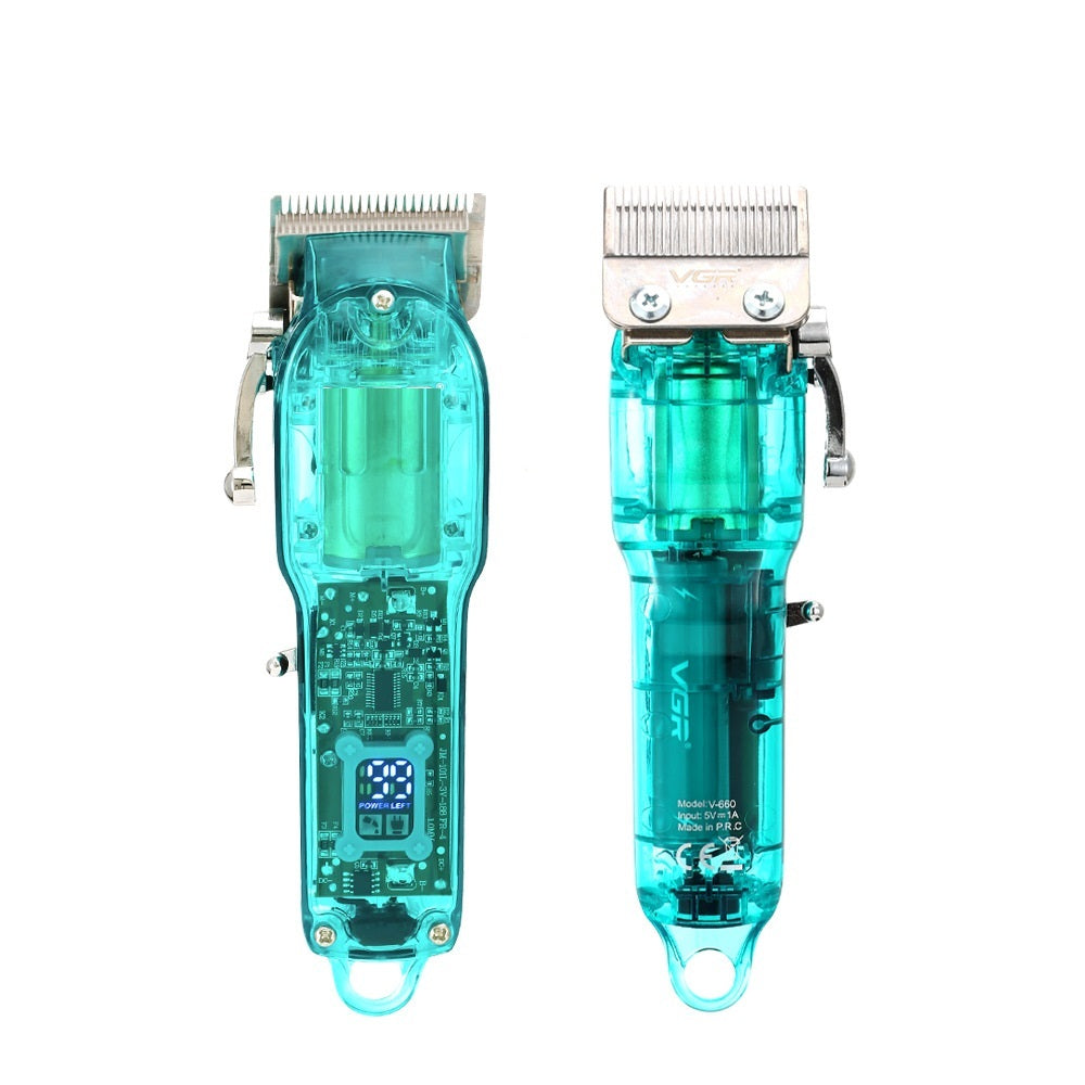 Rechargeable Digital Display New Transparent Hair Clipper