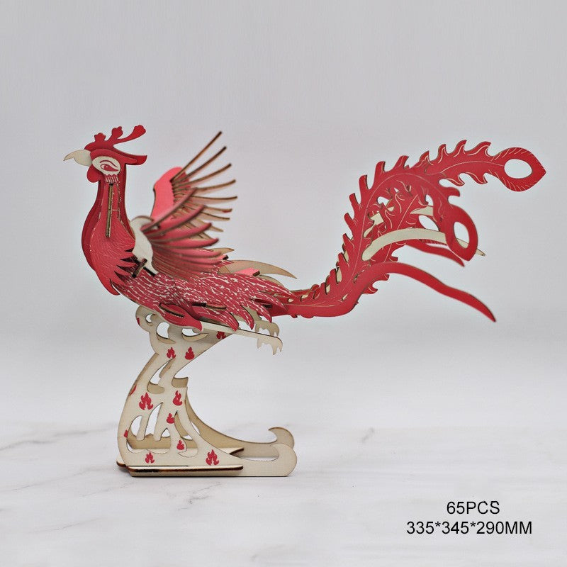 DIY Wooden Three-dimensional Puzzle Construction Animal Ornaments Children's Assembly Insert Toys
