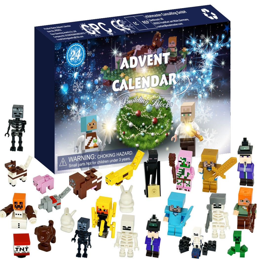 Digital Countdown Blind Box Assembling Building Blocks Pixel Robot Game Children Gift