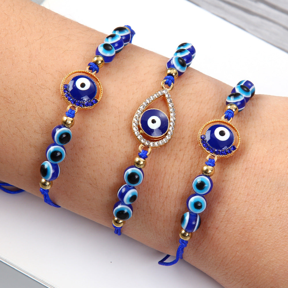 Gem Vintage Geometric Sapphire Blue Beaded Beading Bracelet