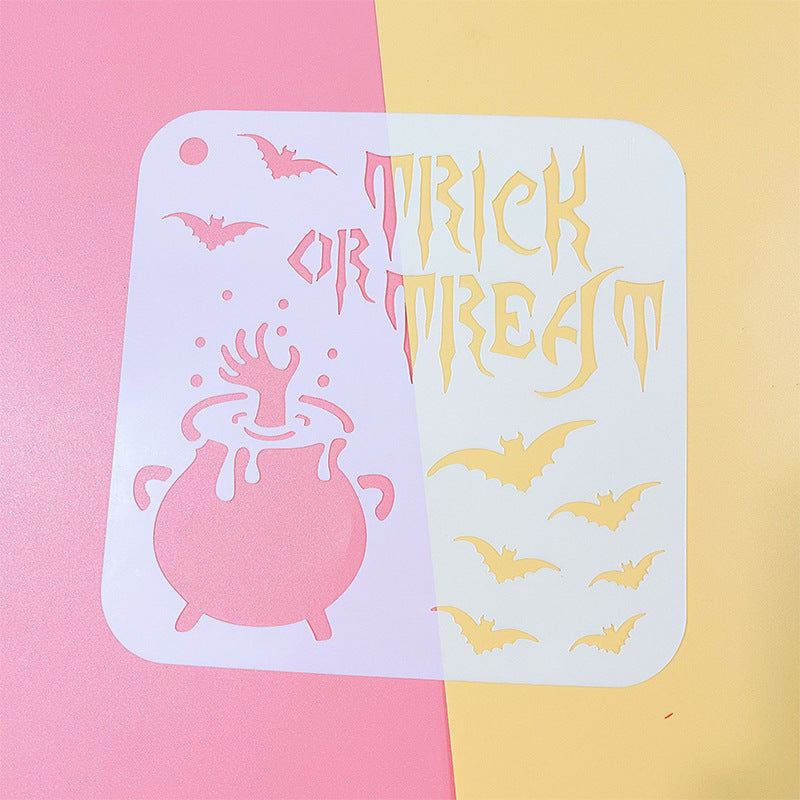 Halloween Hollow Painting Drawing Plate Can Be Sprayed And Reused