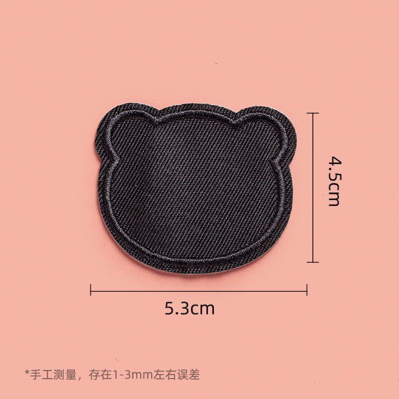 Clothes Sticker Patch Self-adhesive Sewing Free Hole Repair Black Embroidery Pattern Cloth Sticker Repairing Atch