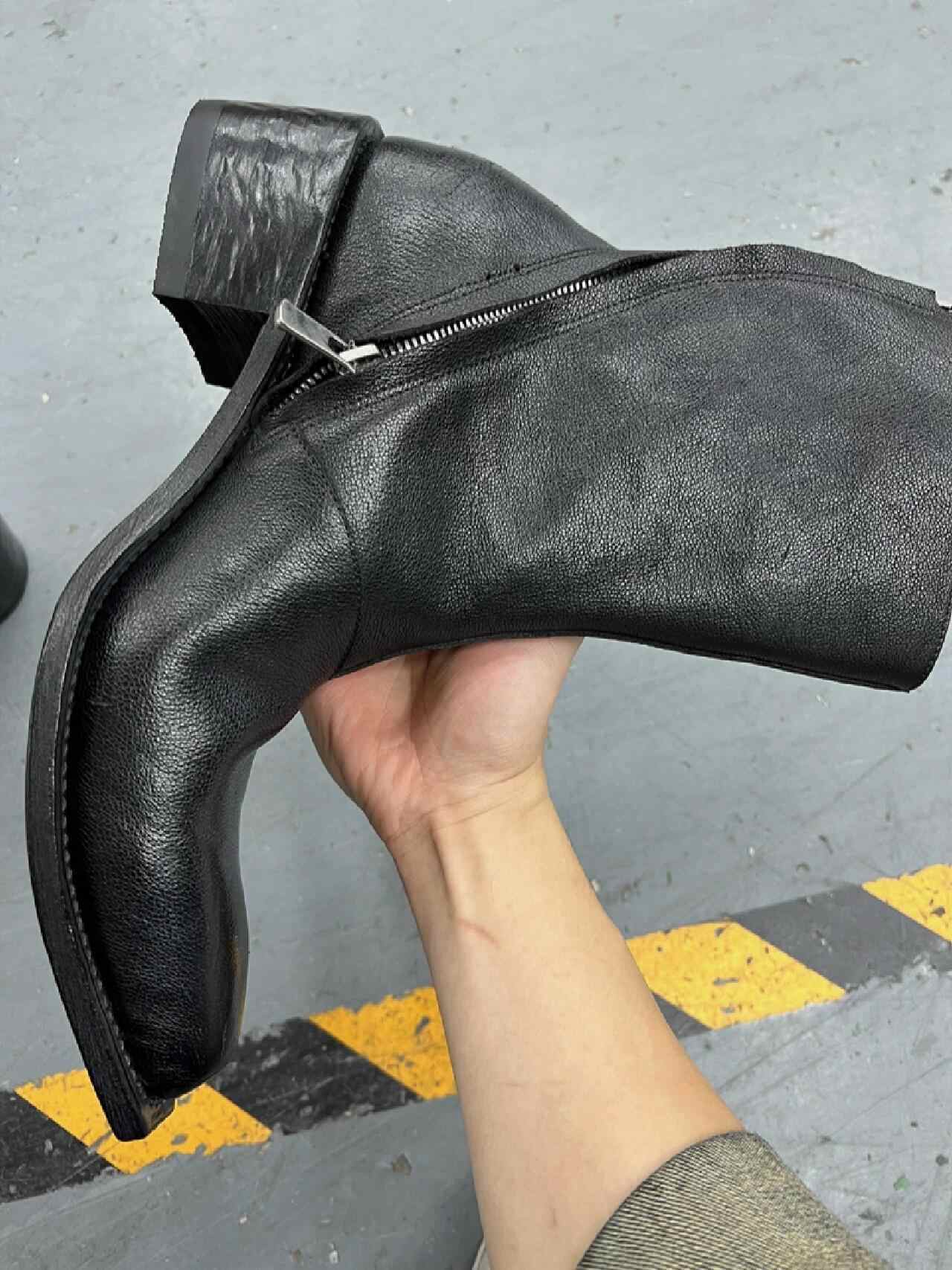 British Wizard Retro Spiral Oblique Zipper Martin Boots