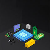 Minimalist Electronic Integrated Circuit Chip Components
