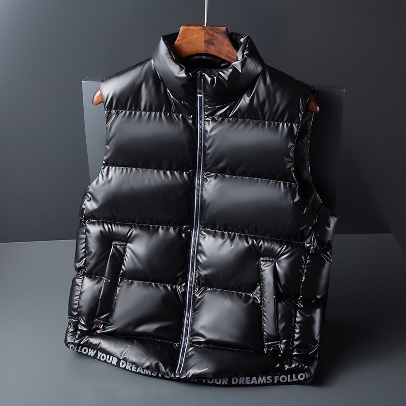 Men's Shiny Cotton Down Vest Jacket
