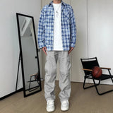 Japanese Korean Style Long Sleeve Shirt Loose Shirt For Men