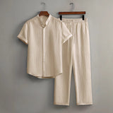 Men's Casual Multi-color Beach Short Sleeve Suit