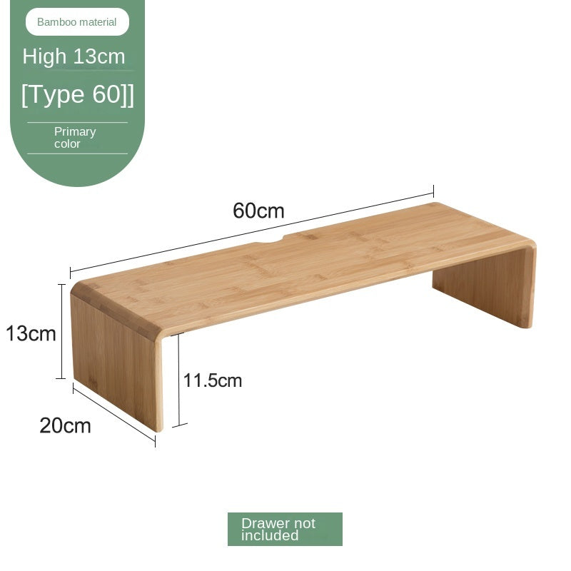 Nan Bamboo Computer Monitor Booster Organizer
