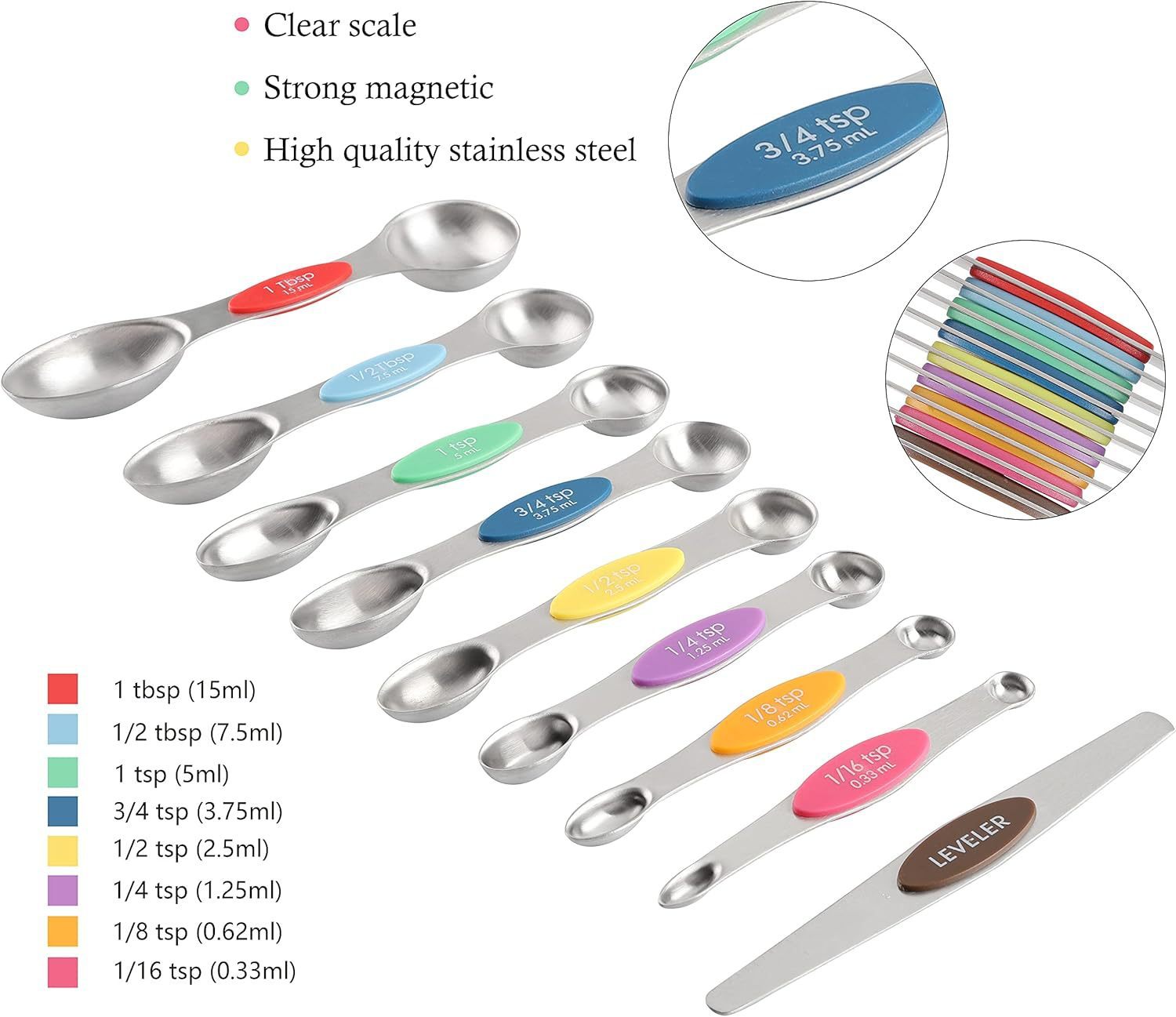 Color Silicone Handle Stainless Steel Measuring Cup