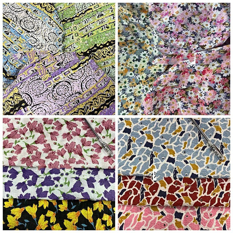 Bubble Printed Fabric Fashion Dress Children's Clothing Texture Sense Bubble Fabric