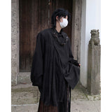 Spring men's pleated shirt