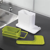 Cleaning supplies storage drain storage rack