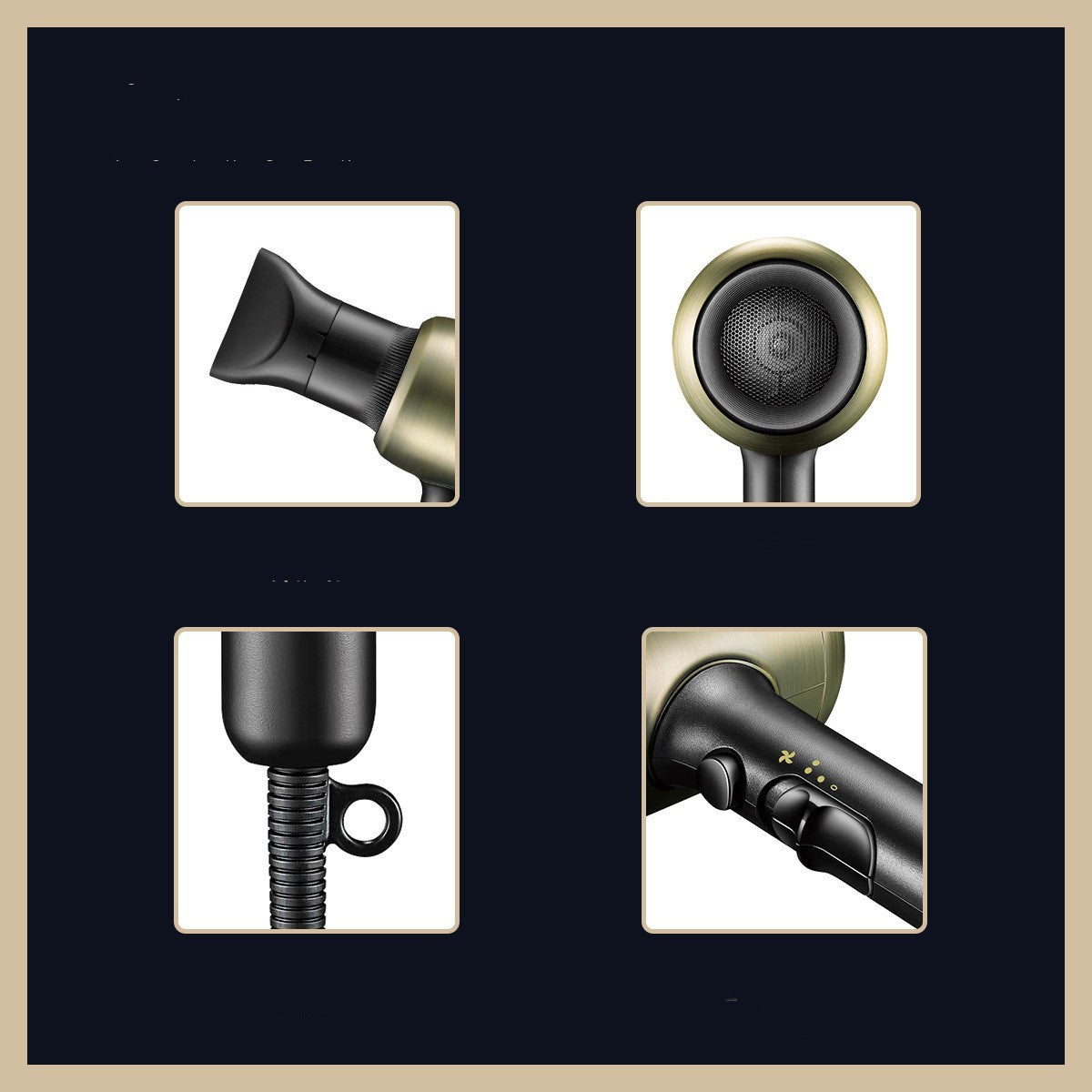Household Quick-drying Heating And Cooling Air Retro Hair Dryer