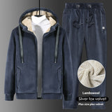 Зимистонаи Silver Fox Velvet Sweatshirt ва Plus Sweatpants 2 дона маҷмӯа
