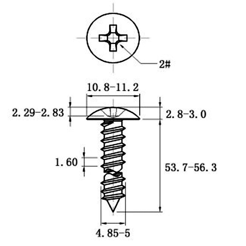 Stainless Steel Cross Big Head Self-tapping Screw Mushroom-shaped Haircut Round Head