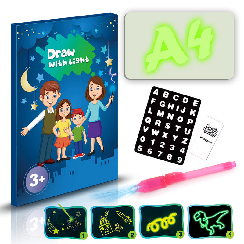 Бозичаҳои таълимӣ Pad Drawing 3D Magic 8 Effects Light Board Sketchpad