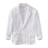 Ретро-легкий в подборе льняной костюм с плоским воротником