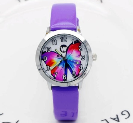 Children's Watches Kids Quartz Watch Student Girls Quartz-watch Cute Colorful Butterfly Dial Waterproof Watch 