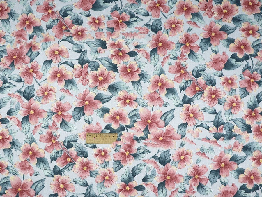 Plant Flowers Small Clear Floral Cotton Fabric