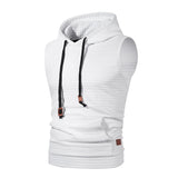 Men's Jacquard Sleeveless Solid Color Knitted Hoodie