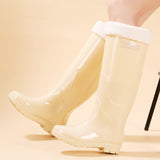 Fleece-lined Warm Length Waterproof Rain Boots