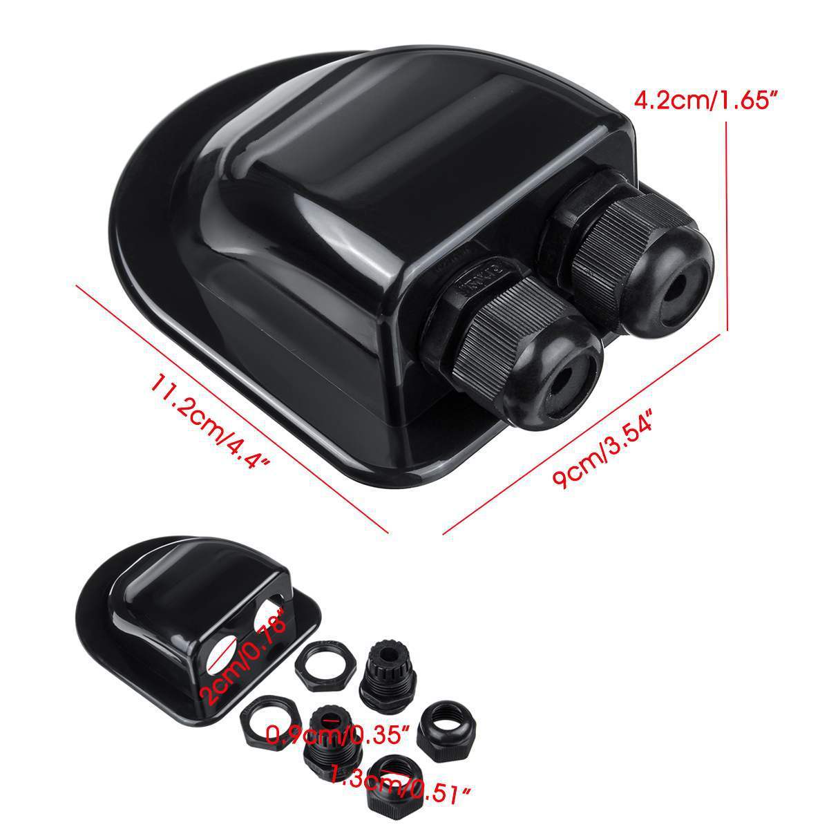 Solar Photovoltaic Plastic Bracket Double Hole ABS Photovoltaic RV Junction Box RV Roof Waterproof Junction Box