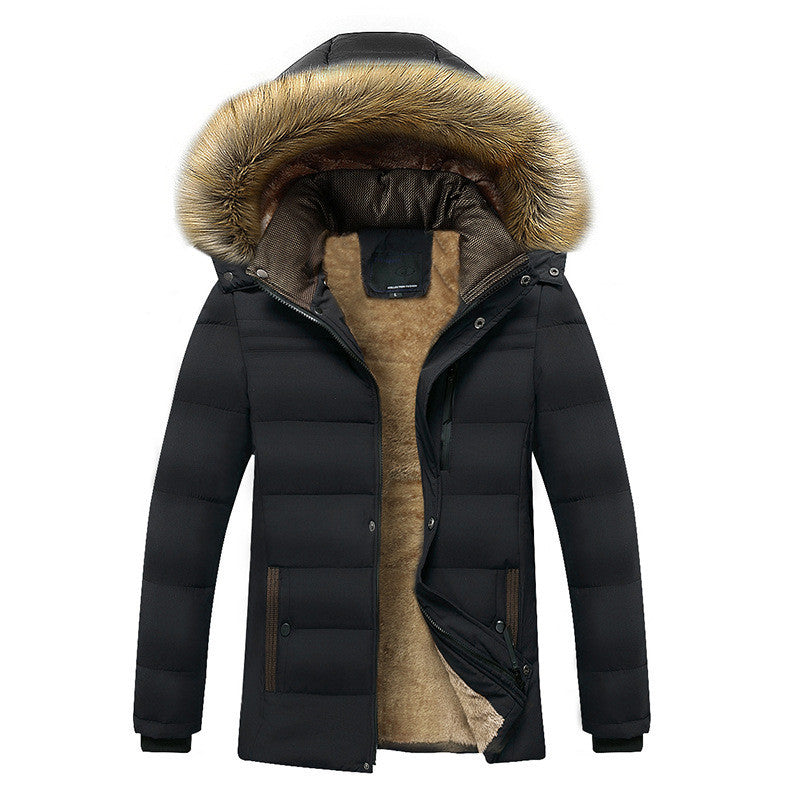 Men's Cotton Lining Jacket Plus Velvet Thick Jacket Cotton Lining Autumn and Winter