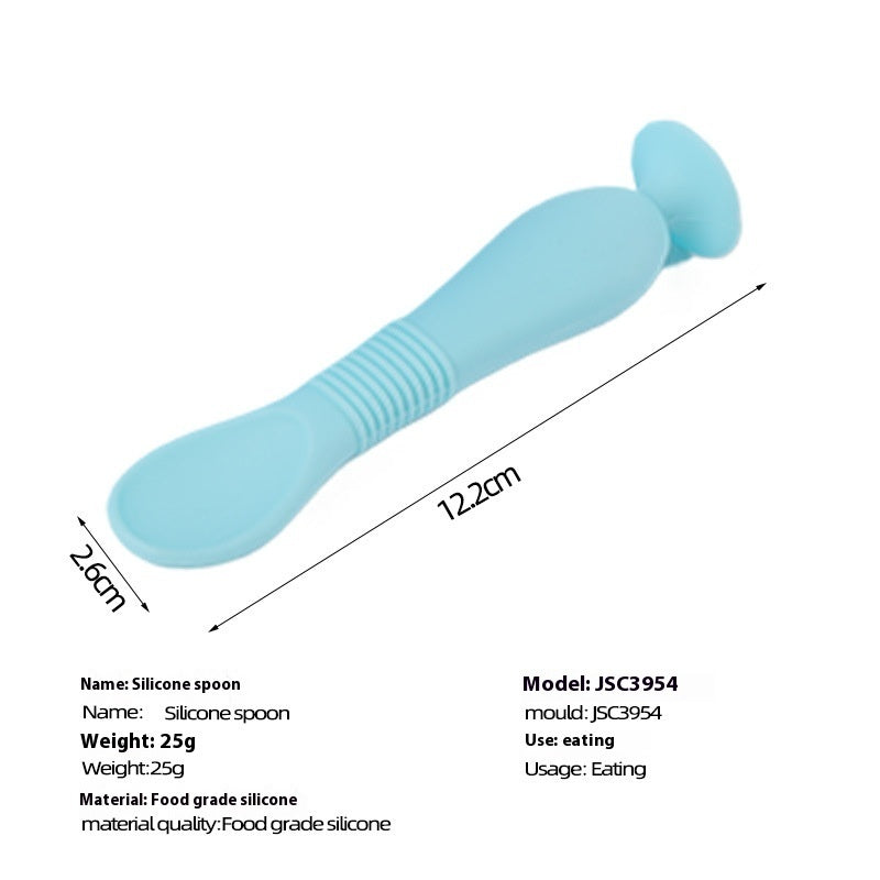 Baby Silicone Spoon Soft Head Feeding Soup Food Supplement Spoon