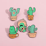 Cute Singing And Dancing Cactus Shape Golden M Badge Accessories