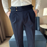 Slim Double-breasted Closure Collar Vest Pants Suit