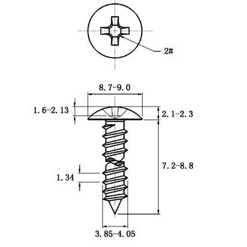 Stainless Steel Cross Big Head Self-tapping Screw Mushroom-shaped Haircut Round Head