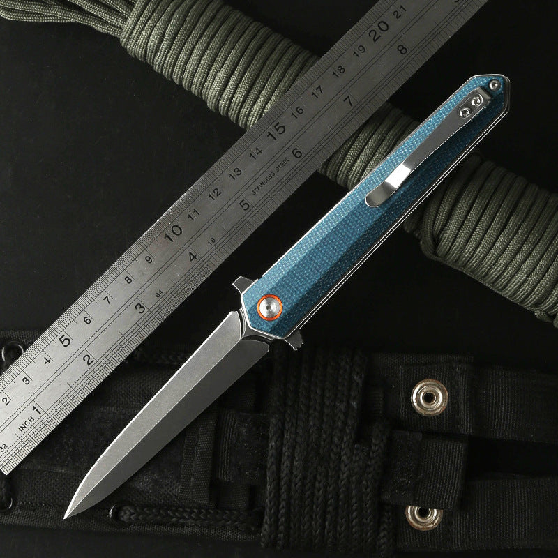 Outdoor Multifunctional Portable Folding Knife Hardware Tools Climbing Camping Survival Linen Handle
