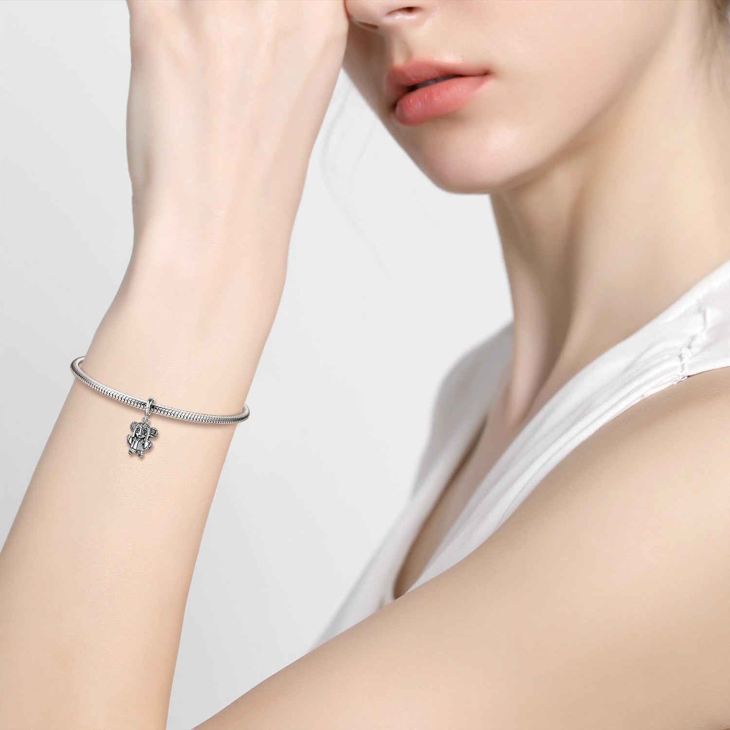 Kimono Girl S925 Plain Silver Creative Personality Necklace Bracelet Diy Beading Accessories