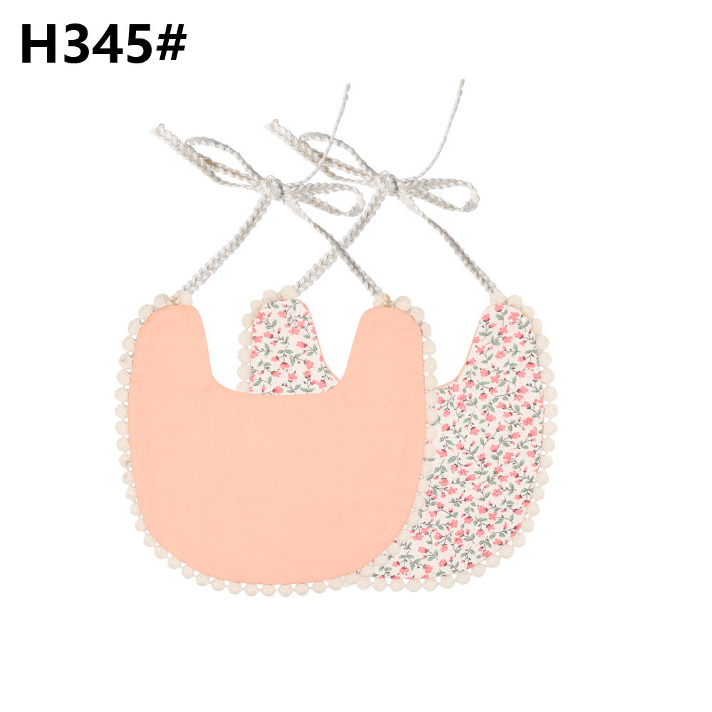 INS Popular European And American Foreign Trade Pure Cotton And Linen Two Layer Saliva Towel Amazon Hot Cross Border Supply Bib Bib