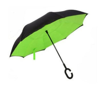 Creative sun protection men's and women's umbrellas custom double layer business long straight handle car without holding folding reverse umbrella