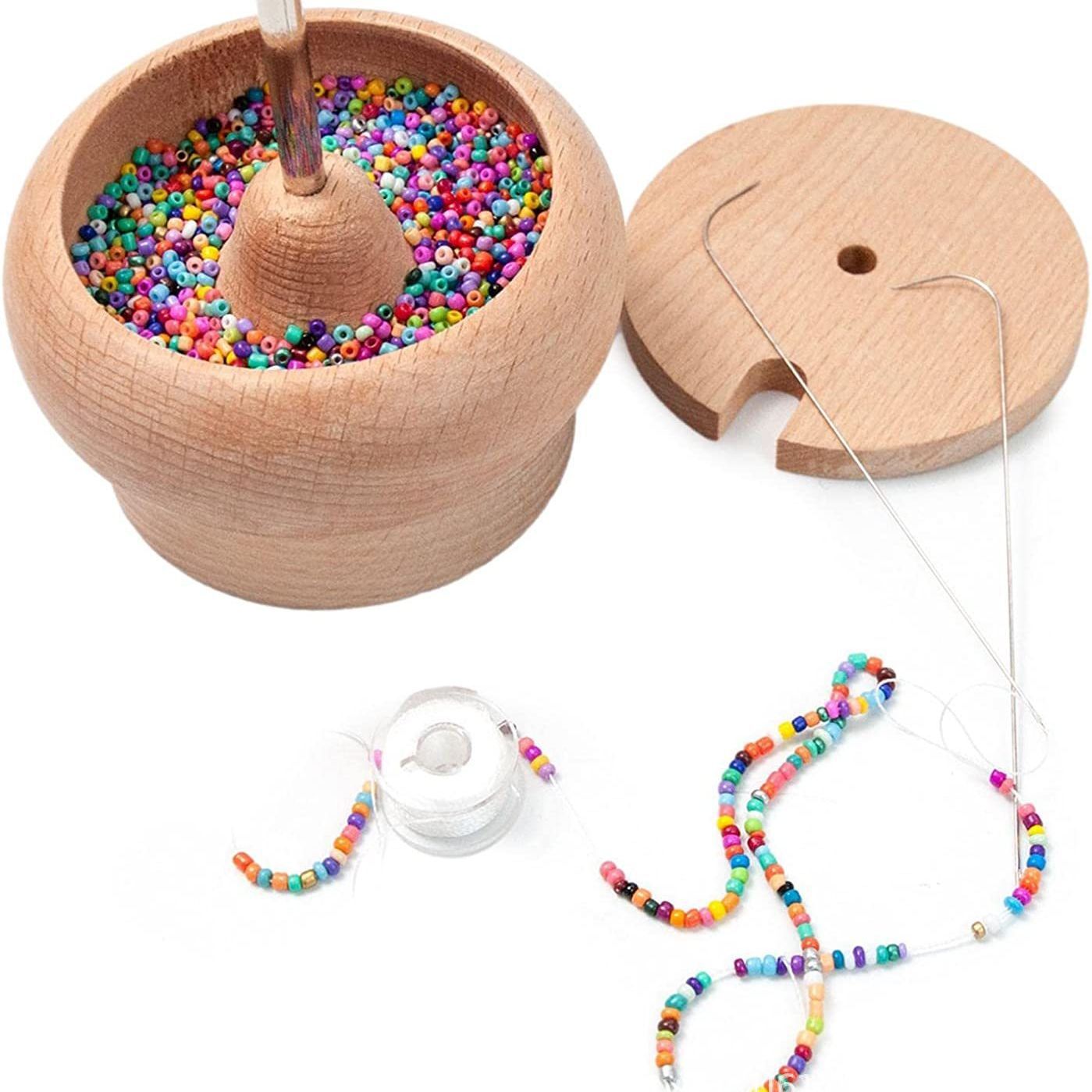 Wooden Beading Needles Manual Rotation